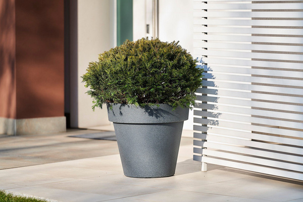 IKON 140/125 wielka donica okrągła granitowa z rantem