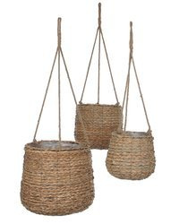 AVALON 3-PAK zestaw doniczek wiszących lub stojących z trawy morskiej