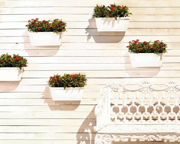 Algarve Wall 38x14/14 szara doniczka na ścianę wisząca