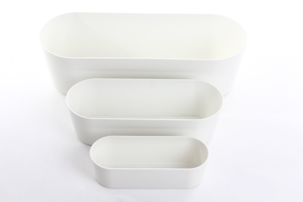 Flori 36x14/11 cm doniczka prostokątna żółta