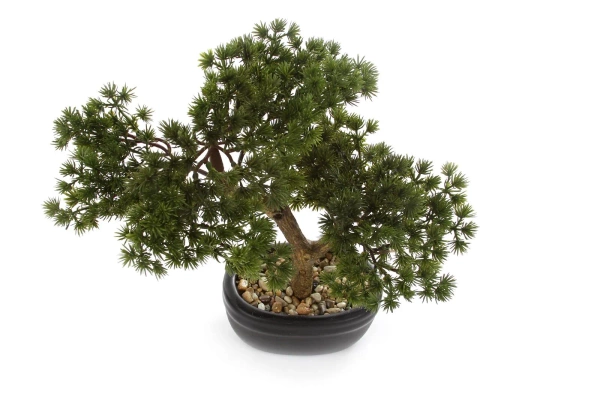 Sztuczny Bonsai Pinia Sosna 26 cm w czarnej doniczce