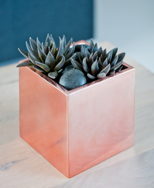 Fleur S 15x15/15 ekskluzywna doniczka kwadratowa platinum rose