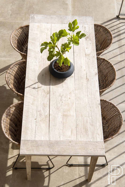 Tara S 40/15,5 doniczka płaska czarna