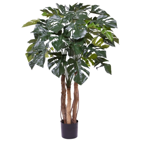 Sztuczna Monstera 120 cm na drewnianych pniach deluxe