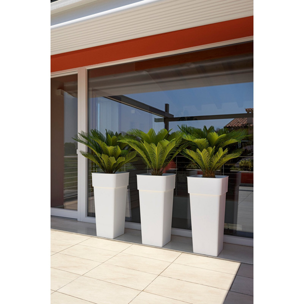 DUO Quadro 38x38/80 donica wysoka kwadratowa z wkładem biała