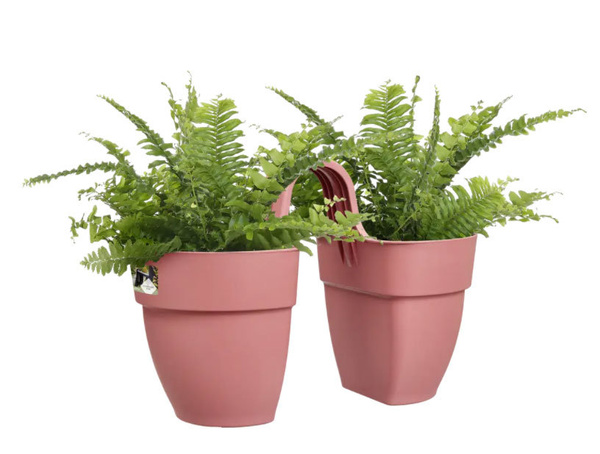 Vibia Flower Twin 21 doniczka dwustronna balkonowa różowa dusty pink