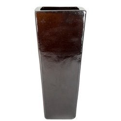 BROWN Kubis 36x36/90 donica wysoka betonowa brązowa lakierowana