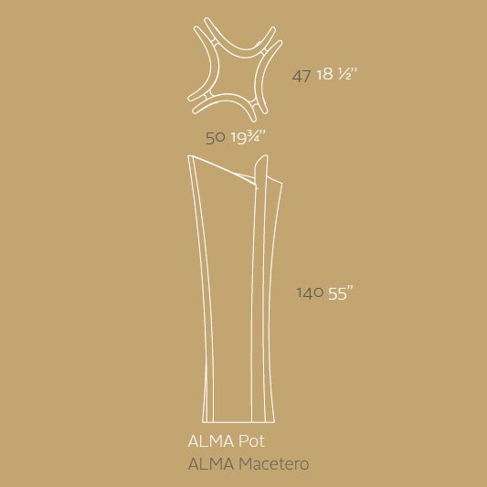 ALMA VONDOM 50x47/140 biała lakierowana duża donica z systemem nawadniającym