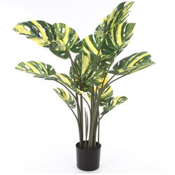 Sztuczna Monstera dziurawa Variegata zielono-żółta 120 cm