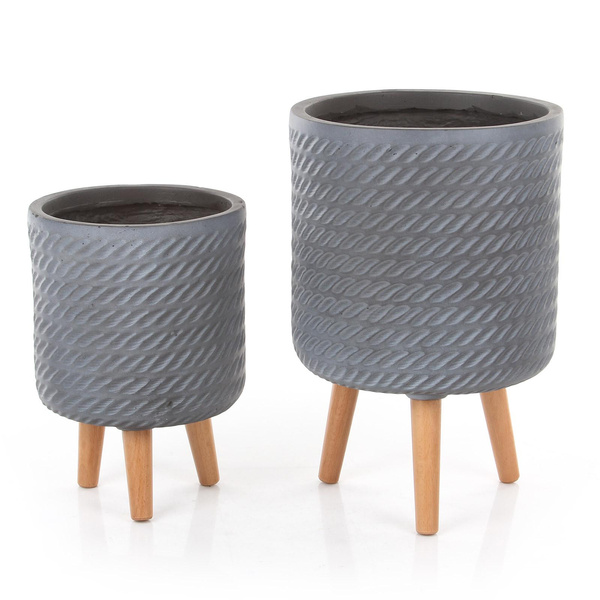 CORDA CYLINDER 30/46 osłonka na drewnianych nóżkach szara