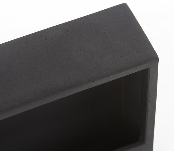 Jack Wally XS 30x30x9 designerska doniczka ścienna kwadratowa czarna kamienna