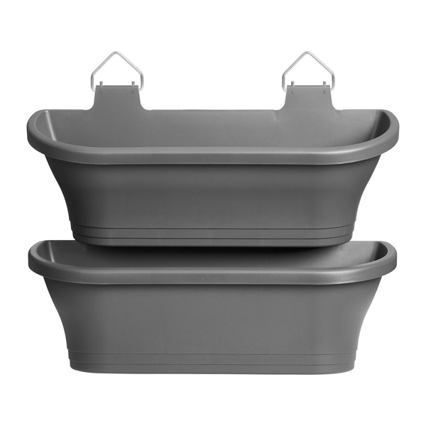 Corsica Vertical Forest Large antracytowe doniczki na ścianę 2 sztuki