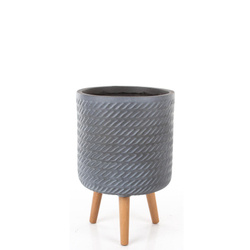 CORDA CYLINDER 30/46 osłonka na drewnianych nóżkach szara