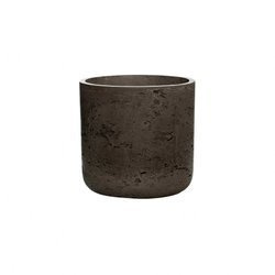 Charlie S 15/14,5 brązowa doniczka cylindryczna kamienna czekoladowa