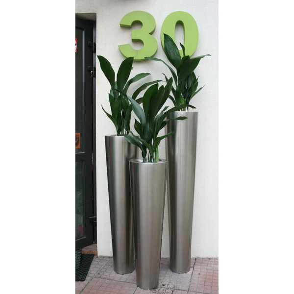 NARNYA 30/100 donica stalowa wysoka smukła satyna