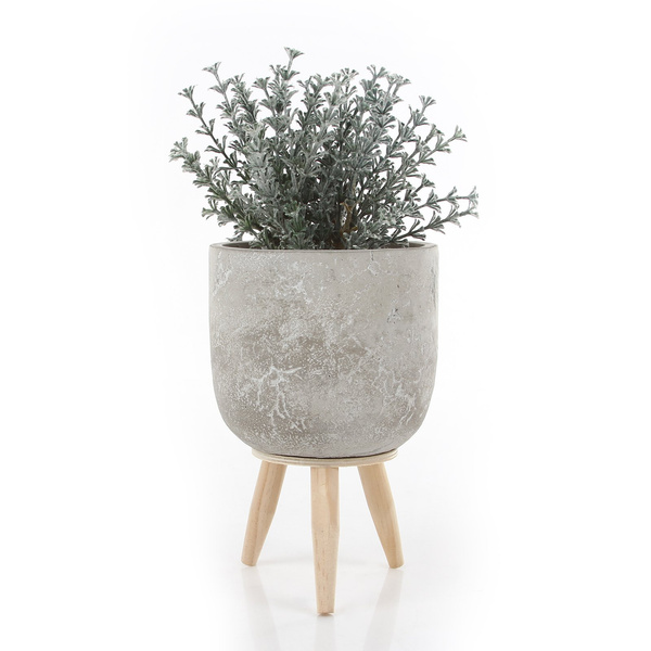 JIMMY 12,5/19 cm osłonka na drwnianych na nóżkach jasnoszara