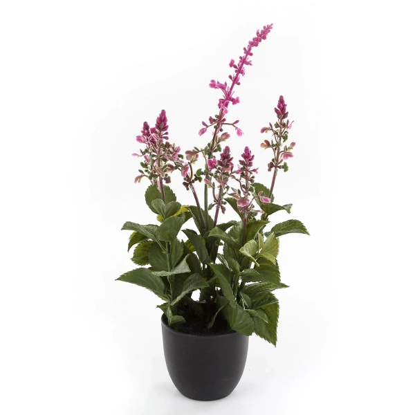 Sztuczna szałwia różowa 39 cm w doniczce zioła