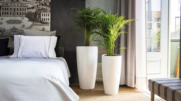 SANTORINI 33/65 donica z wkładem biała z połyskiem