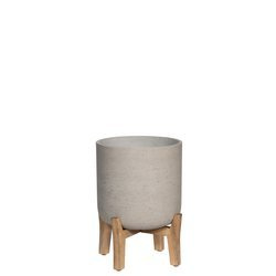 Charlie M 21/25,5 doniczka szara na niskich drewnianych nóżkach