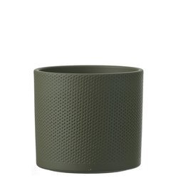 ERA 17/14 wytłaczana doniczka ceramiczna zielona