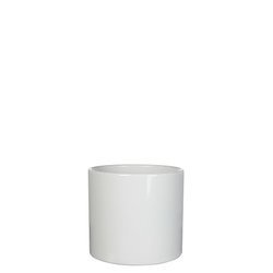 ERA 12/10 doniczka ceramiczna cylindryczna biała z połyskiem