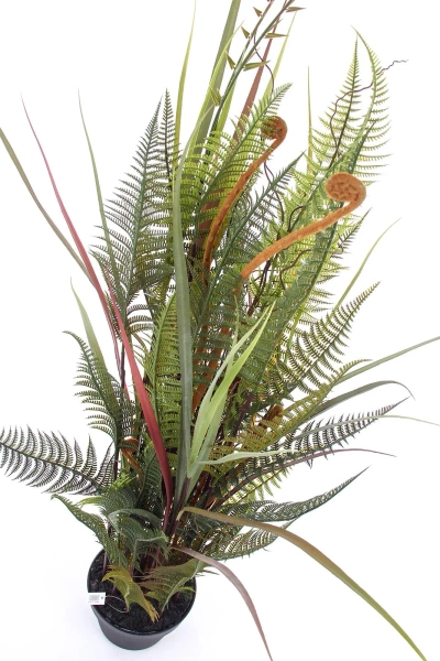 Sztuczna Paproć/trawa mix 110 cm zielono-brązowa