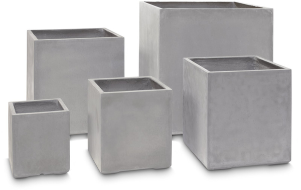 DIVISION PLUS 30x30/34 doniczka betonowa kwadratowa szara naturalny beton