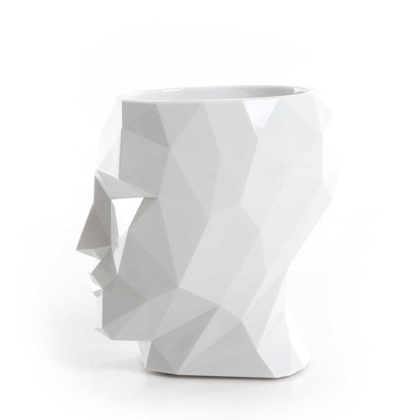 ADAN NANO GLOSSY 13x17/18 designerska doniczka bursztynowa głowa