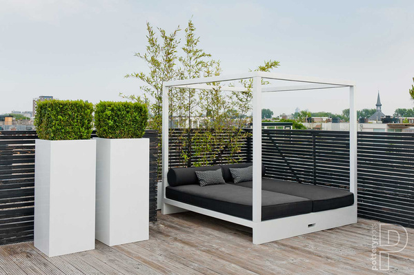 Ying 40x40/150 bardzo wysoka donica kwadratowa biała