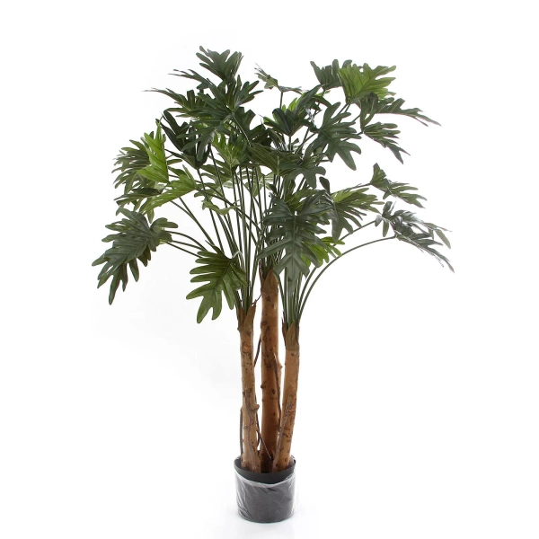 Sztuczny Filodendron Xanadu 120 cm na 3 drewnianych pniach deluxe