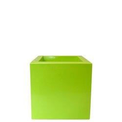 KUBE GLOSS 30x30/30 donica kwadratowa niska zieleń wiosenna półpołysk acid green