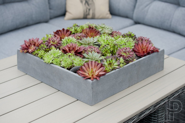 Jack S 40x40/9 doniczka kwadratowa płaska czarna