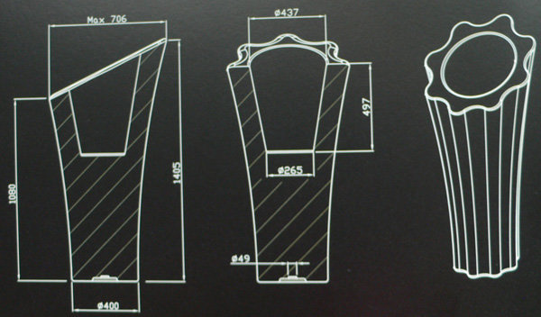 MARGHERITA 70/140 wysoka donica pomarańczowa kwiat