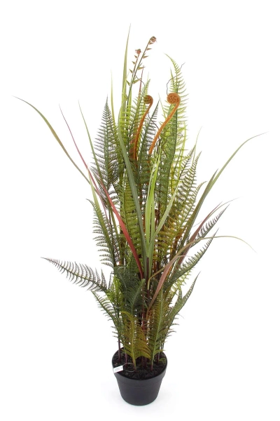 Sztuczna Paproć/trawa mix 110 cm zielono-brązowa