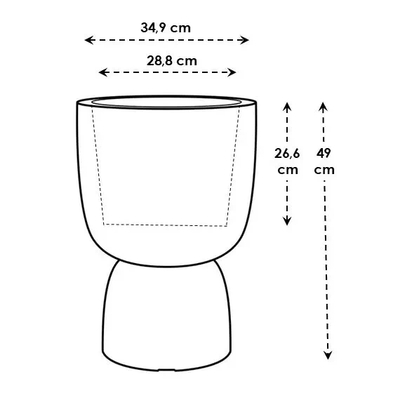 Amber Coupe Round 35/49 karmelowa stylowa donica do salonu