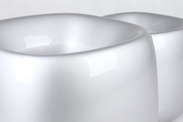 ORGANIC SQUARE 51x46/40 nowoczesna donica srebrna lakierowana