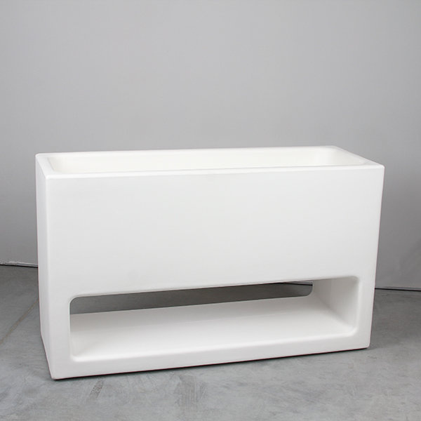 LLUNA 110x40/65 prostokątna donica podświetlana kremowa LED biały