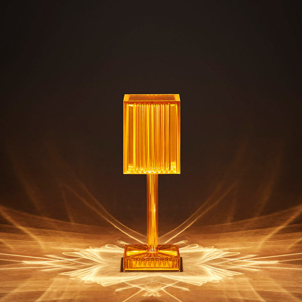 Lampa GATSBY 24,5 cm kwadratowa bursztynowa