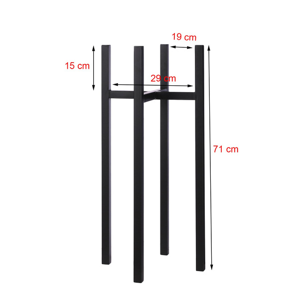 ASCOT XL 34x34/71 cm czarny wysoki stojak kwietnik