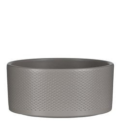 ERA BOWL 22/10 wytłaczana doniczka cylindryczna płaska taupe