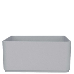 Sauerland 70x70/24 duża kwadratowa niska donica srebrna matowa