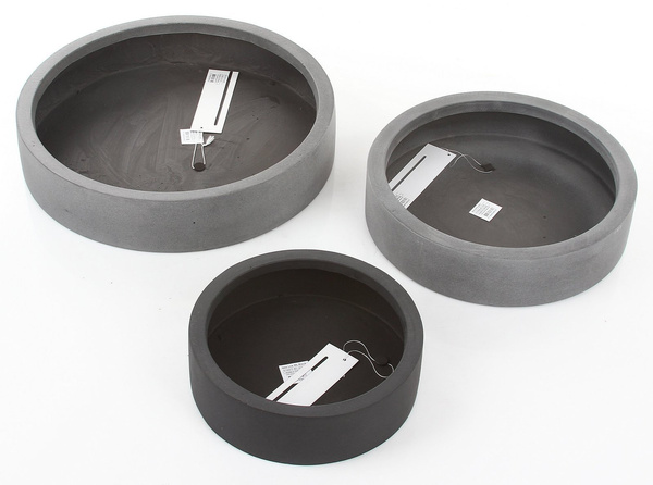 Max Low S 40/9 czarna doniczka kamienna płaska