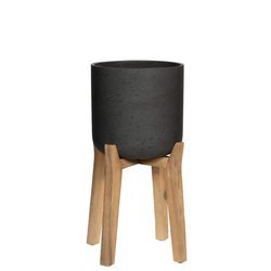 Charlie XL 40/67 donica czarna na drewnianych wysokich nóżkach