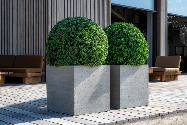 Block L 50x50/50 duża donica kwadratowa beżowa beige washed