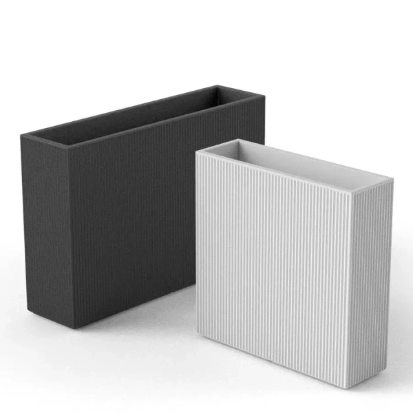 Gatsby Cylinder 40/80 kremowa wysoka donica cylindryczna ryflowana