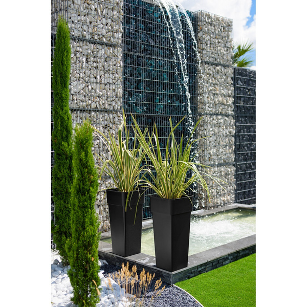 DUO Quadro 38x38/80 donica wysoka kwadratowa z wkładem czarna