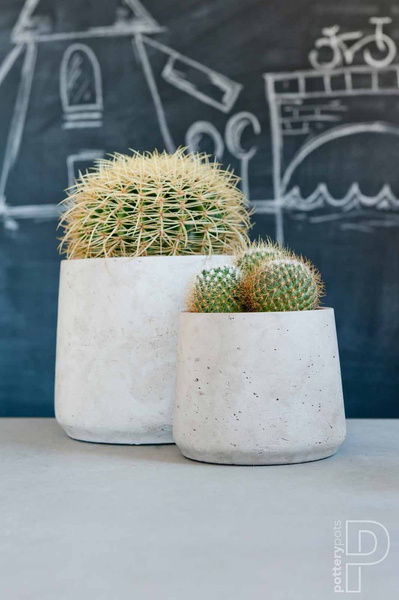 Patt XXXL 45/38 okrągła donica kamienna szara cementowa