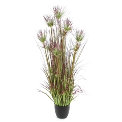 Sztuczna trawa cyperus 125 cm w doniczce zielono-czerwona