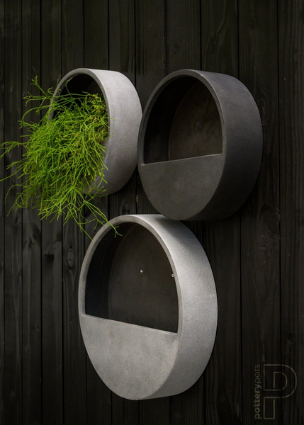 Wally M 50/10 designerska doniczka na ścianę czarna