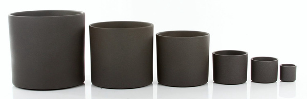 ERA 12/10 doniczka ceramiczna cylindryczna ciemnoszara